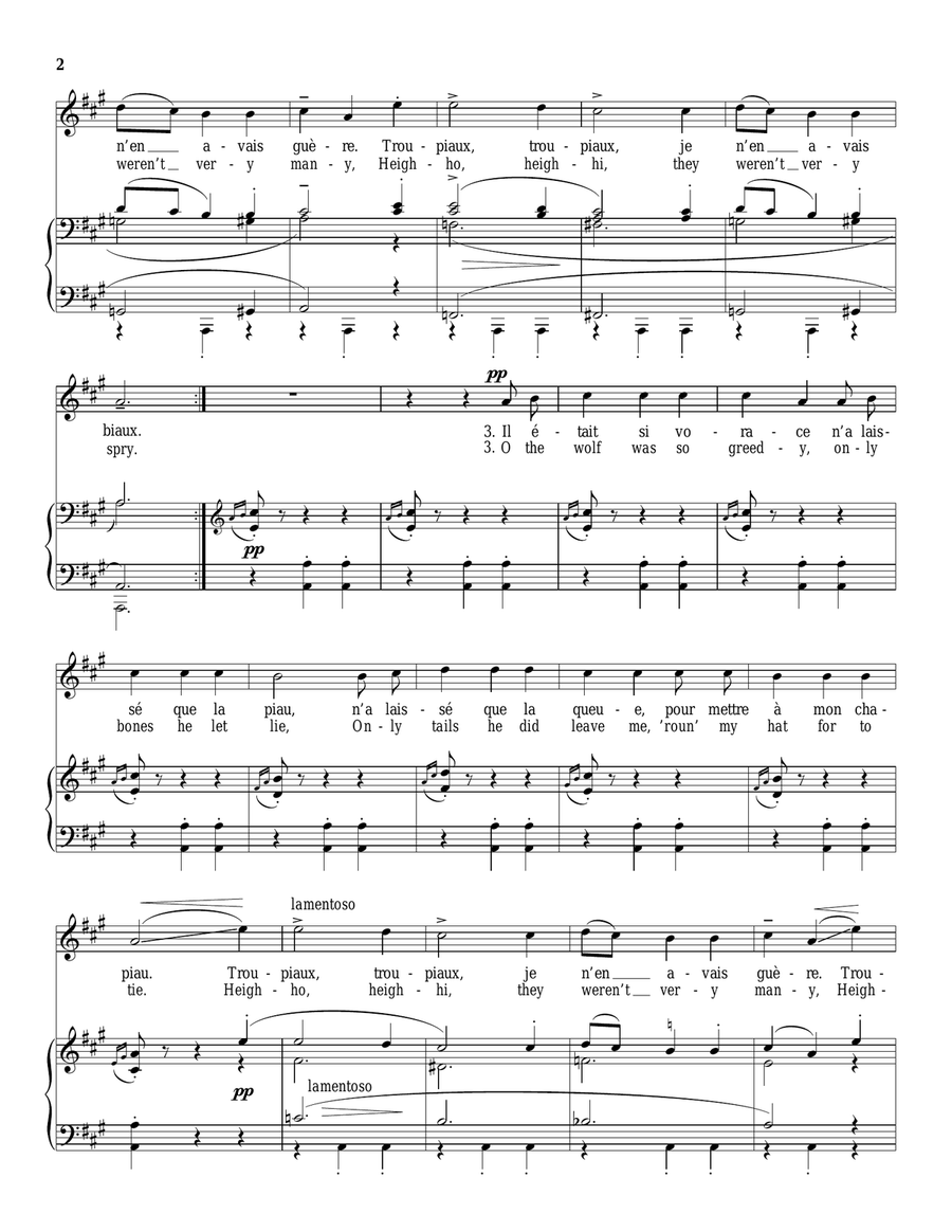 Quand j'étais chez mon père Piano, Vocal scores gallery preview page 2