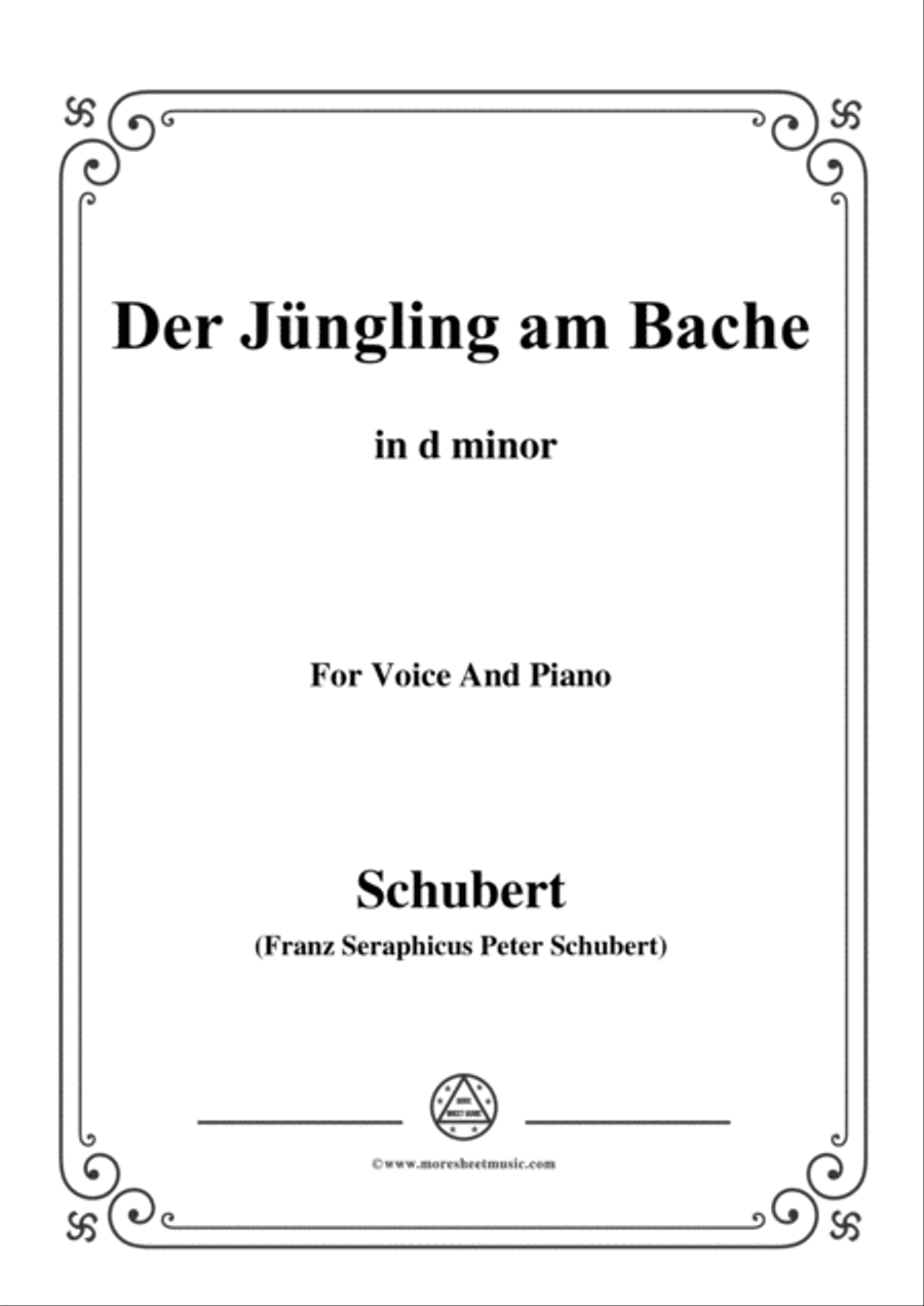 Schubert-Der Jüngling am Bache,d minor,for voice and piano Voice Solo scores gallery preview page 1