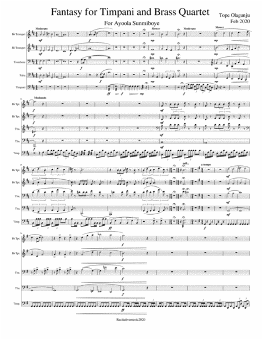 Fantasy for Timpani and Brass Quartet Small Ensemble scores gallery preview page 1