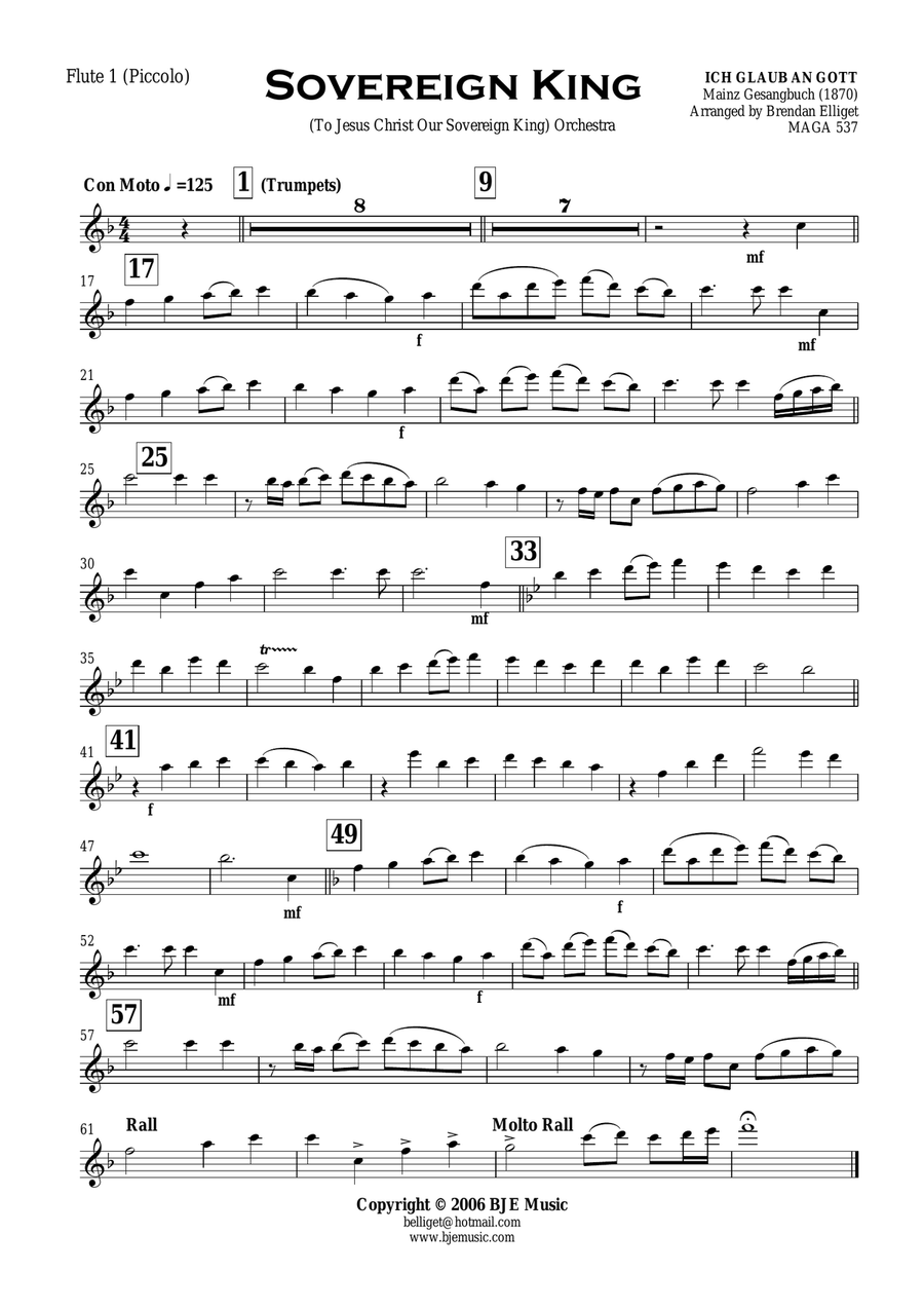 Sovereign King - Trumpet Trio and Orchestra Score and Parts PDF Trumpet Trio scores gallery preview page 2