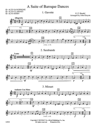 A Suite of Baroque Dances: E-flat Alto Saxophone
