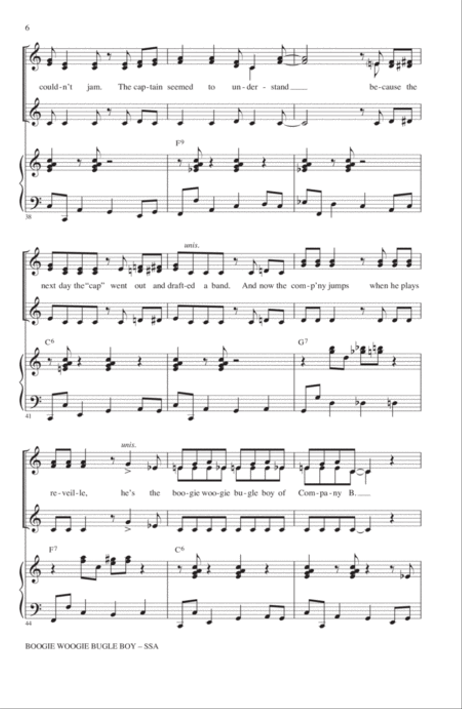 Boogie Woogie Bugle Boy (arr. Mark Brymer) SSA scores gallery preview page 5