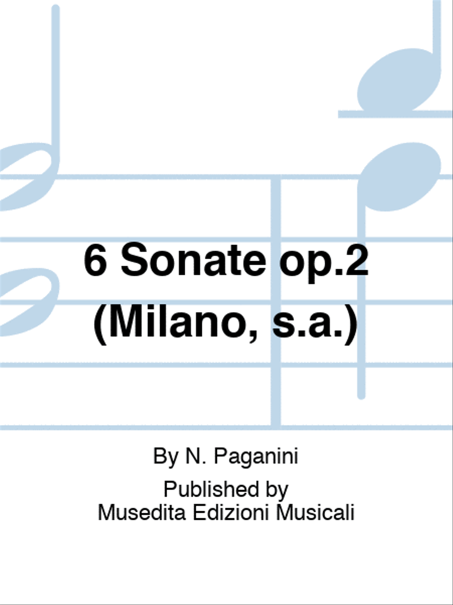 6 Sonate op.2 (Milano, s.a.) Violin scores gallery preview page 1