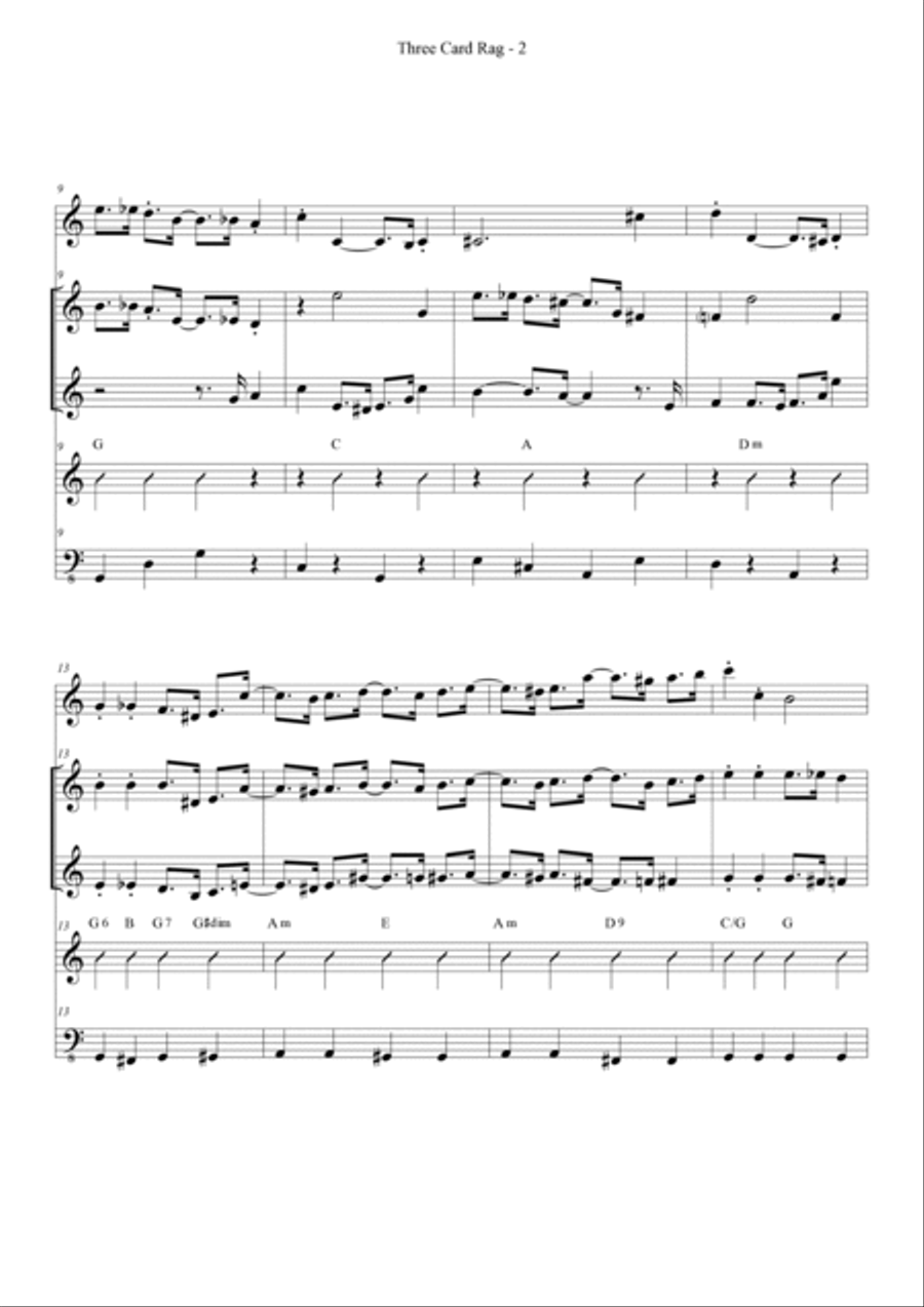 Three Card Rag Three Card Rag Jazz Ensemble scores gallery preview page 3