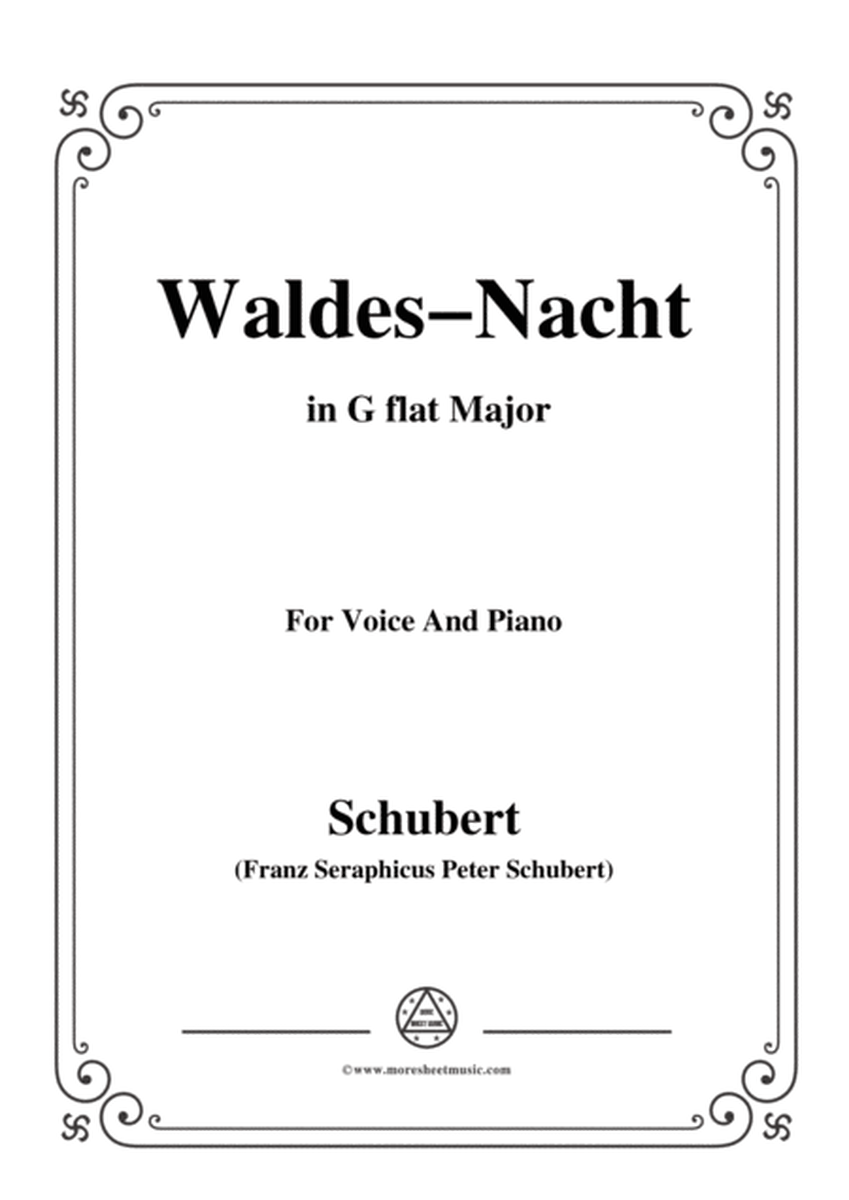 Schubert-Waldes-Nacht,D.708,in G flat Major,for Voice&Piano image number null
