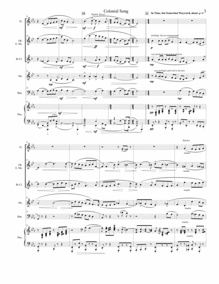 Colonial Song for Wind Quintet and Piano image number null