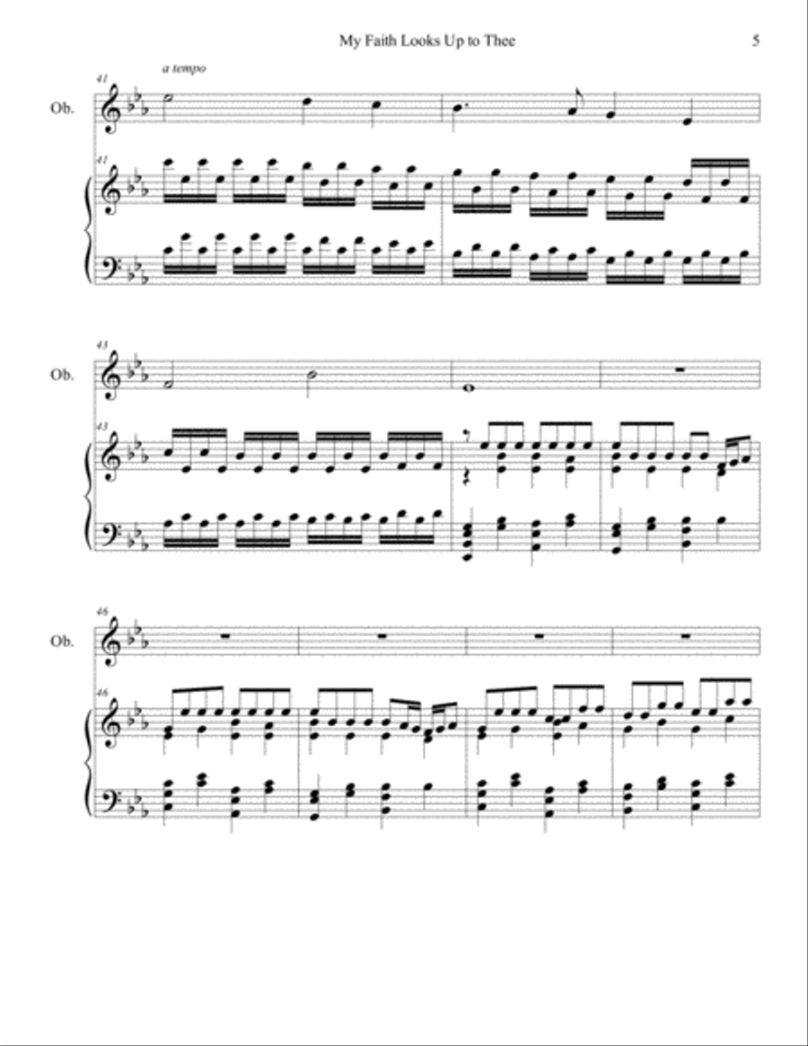 My Faith Looks Up to Thee (oboe/piano), arr. Brenda Portman Piano scores gallery preview page 5