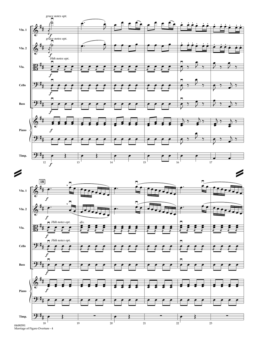 Overture to Marriage of Figaro - Full Score String Orchestra scores gallery preview page 2