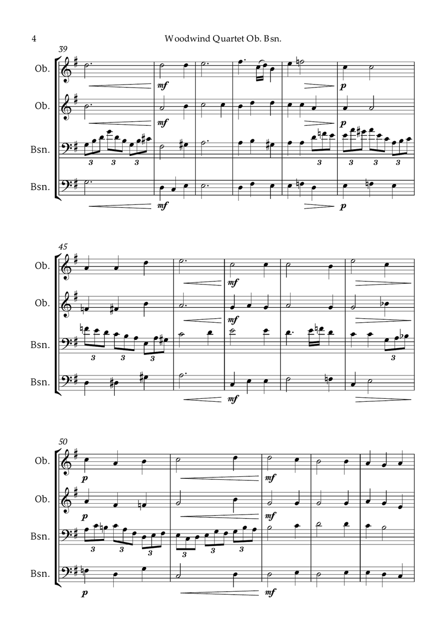 Bach Jesu, joy of man's desiring for Woodwind Quartet 2 Oboes and 2 Bassoons Woodwind Quartet scores gallery preview page 5