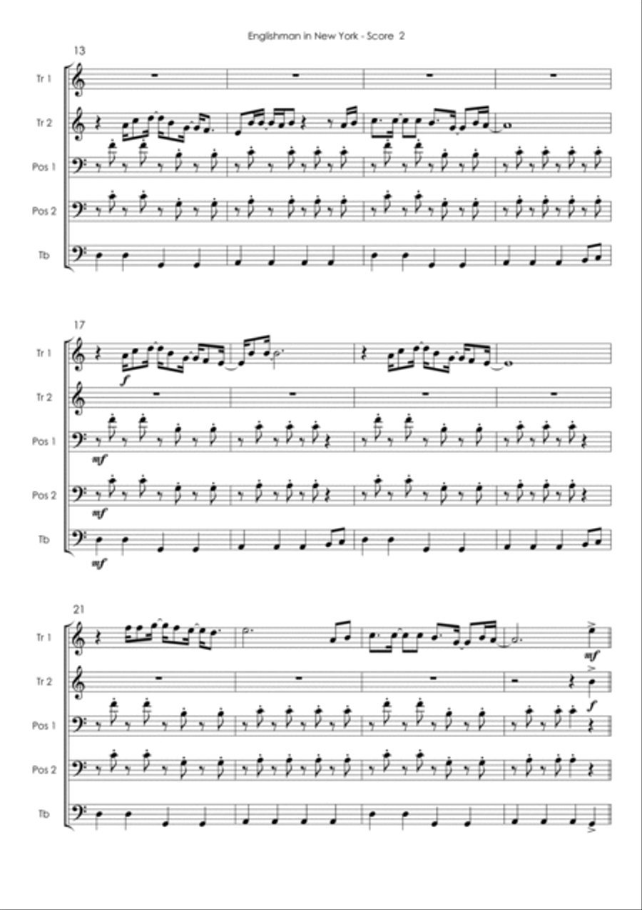 Englishman In New York School and Community scores gallery preview page 2