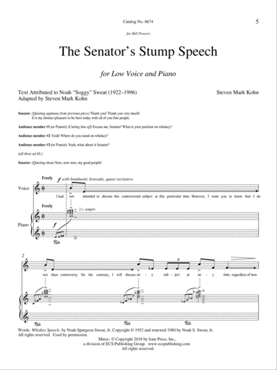 The Senator's Stump Speech Low Voice scores gallery preview page 3