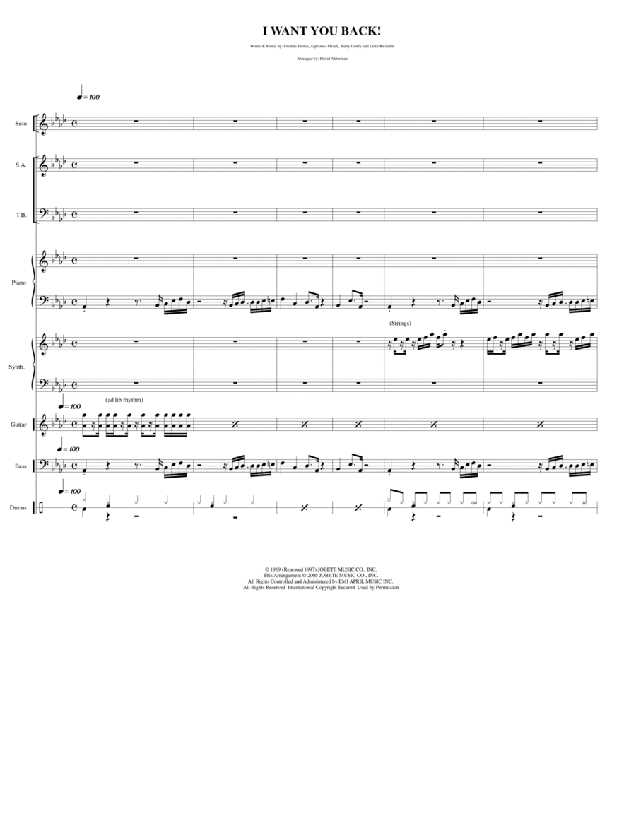 I Want You Back 4-Part scores gallery preview page 1