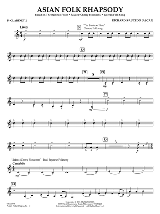 Asian Folk Rhapsody - Bb Clarinet 2
