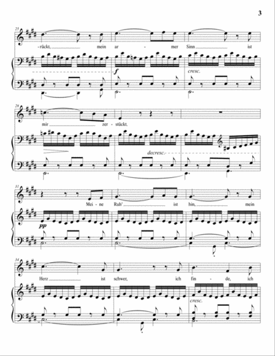 SCHUBERT: Gretchen am Spinnrade, D. 118 (transposed to C-sharp minor) Voice scores gallery preview page 4