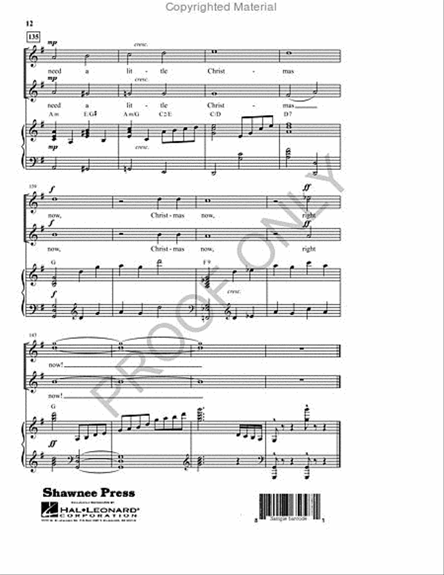 We Need a Little Christmas 2-Part scores gallery preview page 12