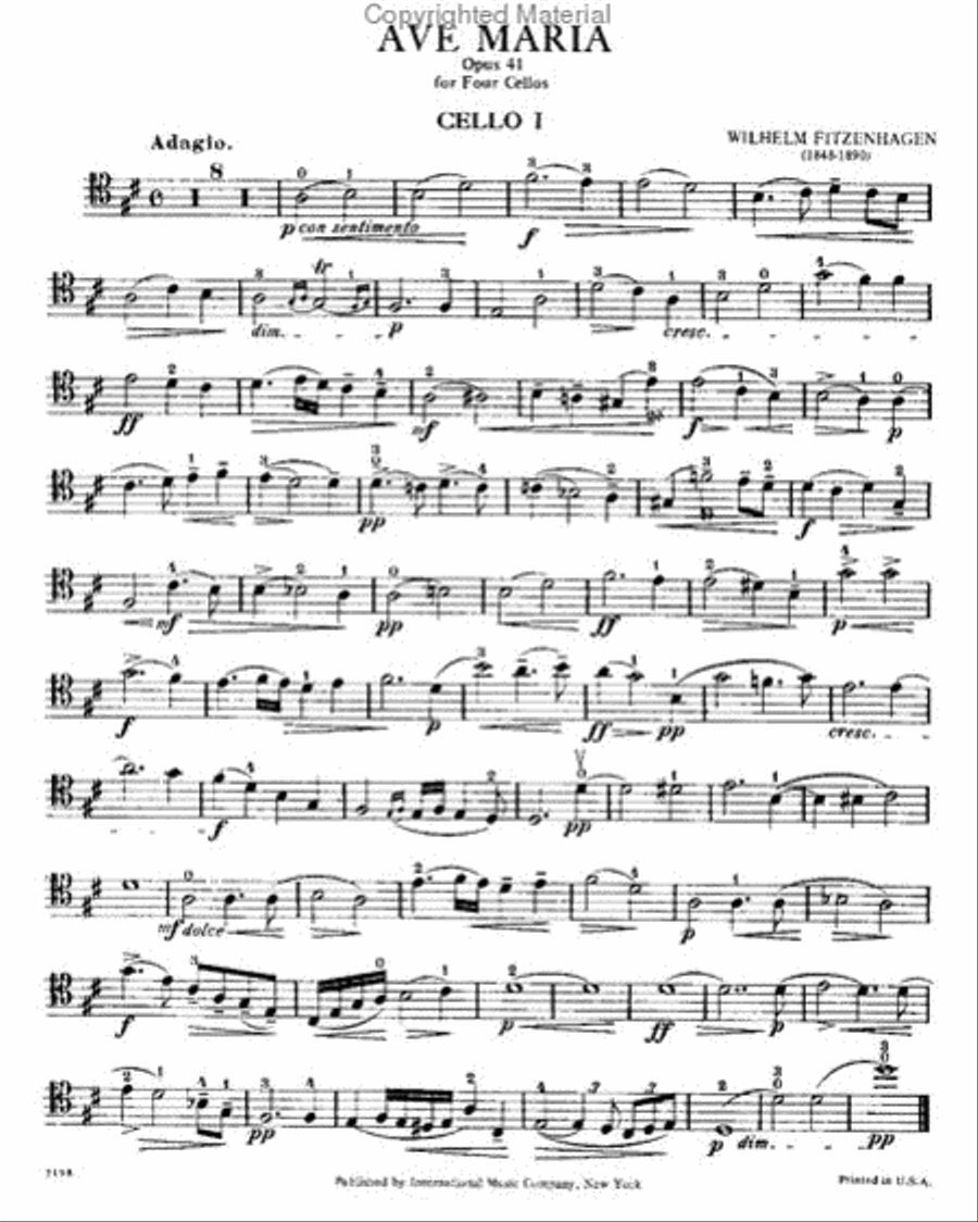 Ave Maria, Opus 41 Cello scores gallery preview page 2