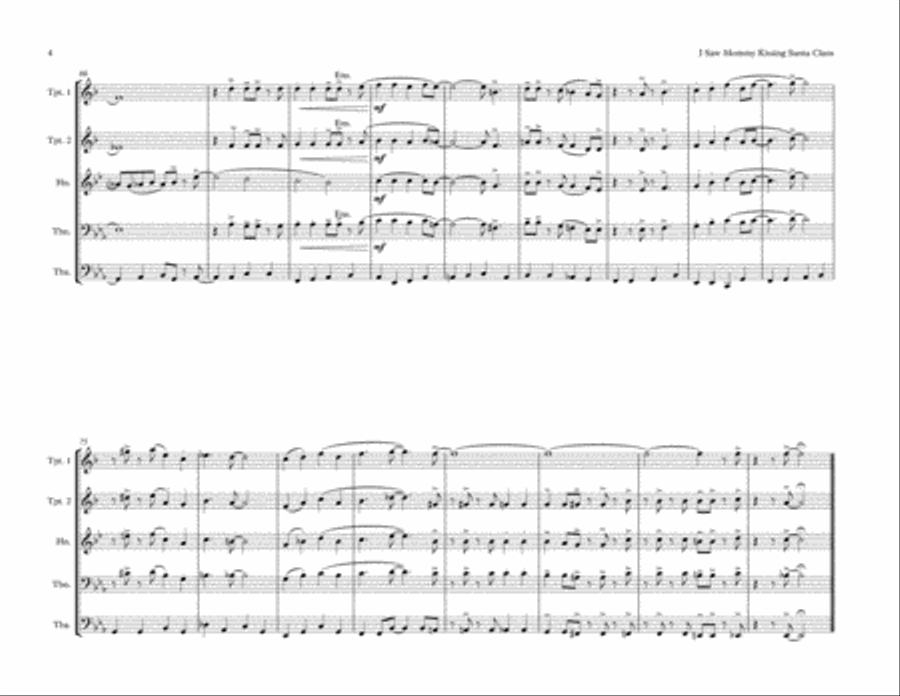 I Saw Mommy Kissing Santa Claus Brass Ensemble scores gallery preview page 4