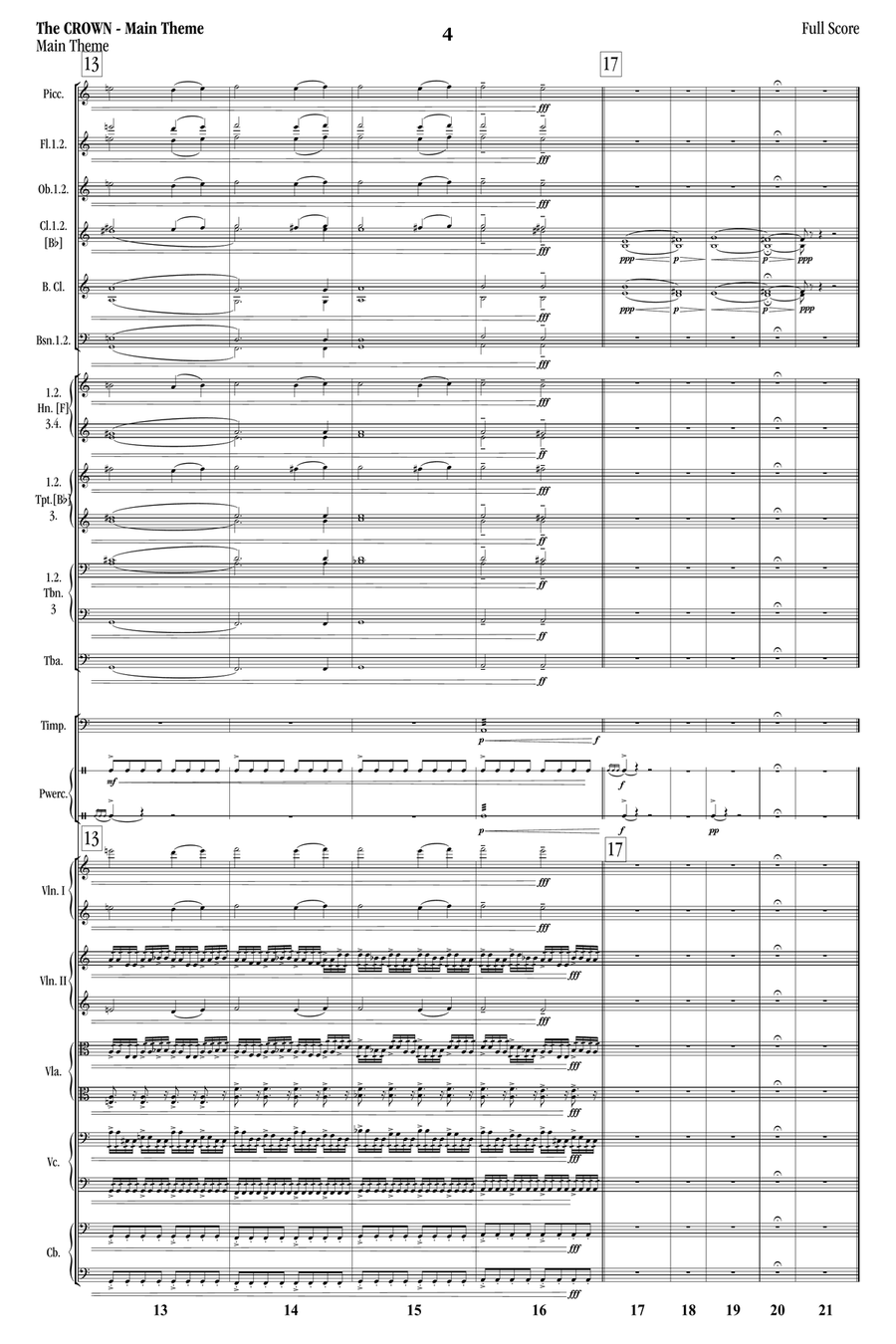 The Crown Main Theme Full Orchestra scores gallery preview page 4