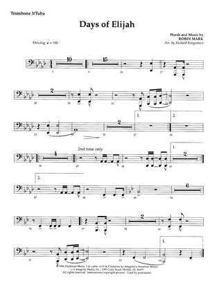 Days of Elijah (arr. Richard Kingsmore) - Trombone 3/Tuba