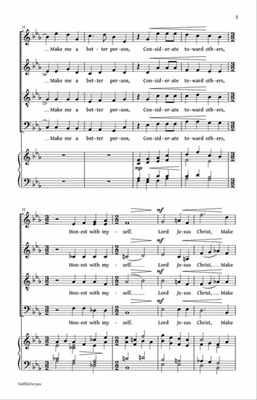 Faithful to You 4-Part scores gallery preview page 3