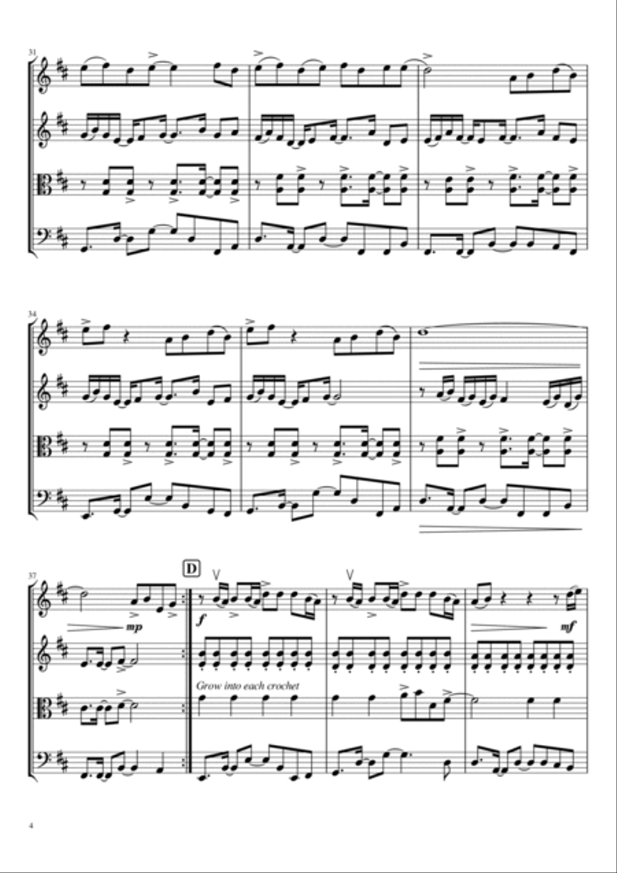 Yo No Se Manana String Quartet scores gallery preview page 4