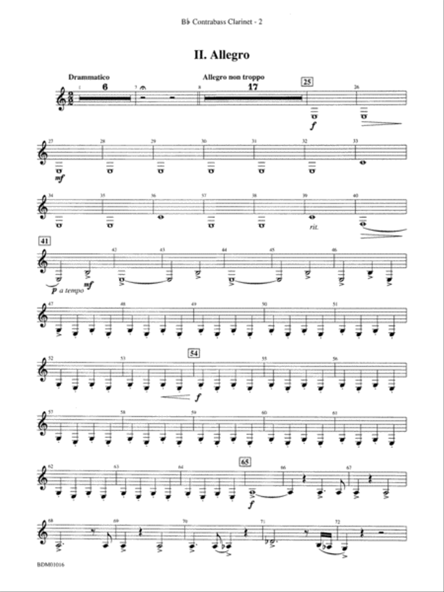 Fanfare and Allegro: B-flat Contrabass Clarinet Concert Band scores gallery preview page 3