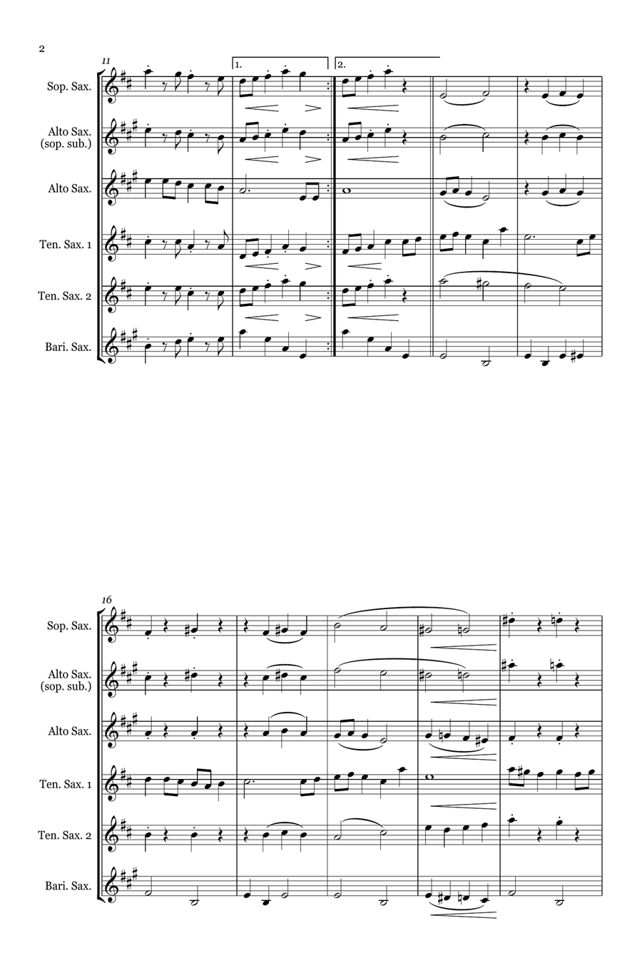Let It Snow! Let It Snow! Let It Snow! Saxophone Quintet scores gallery preview page 2