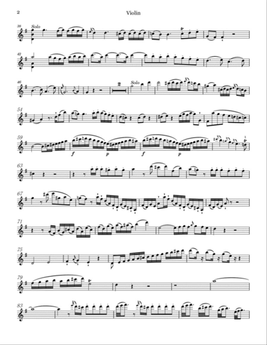 Mozart - Violin Concerto No.3 in G major, K.216 - Original For Violin Solo Complete Violin Solo scores gallery preview page 2