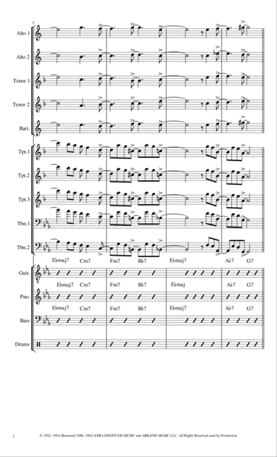 Lullaby Of Birdland Small Ensemble scores gallery preview page 2