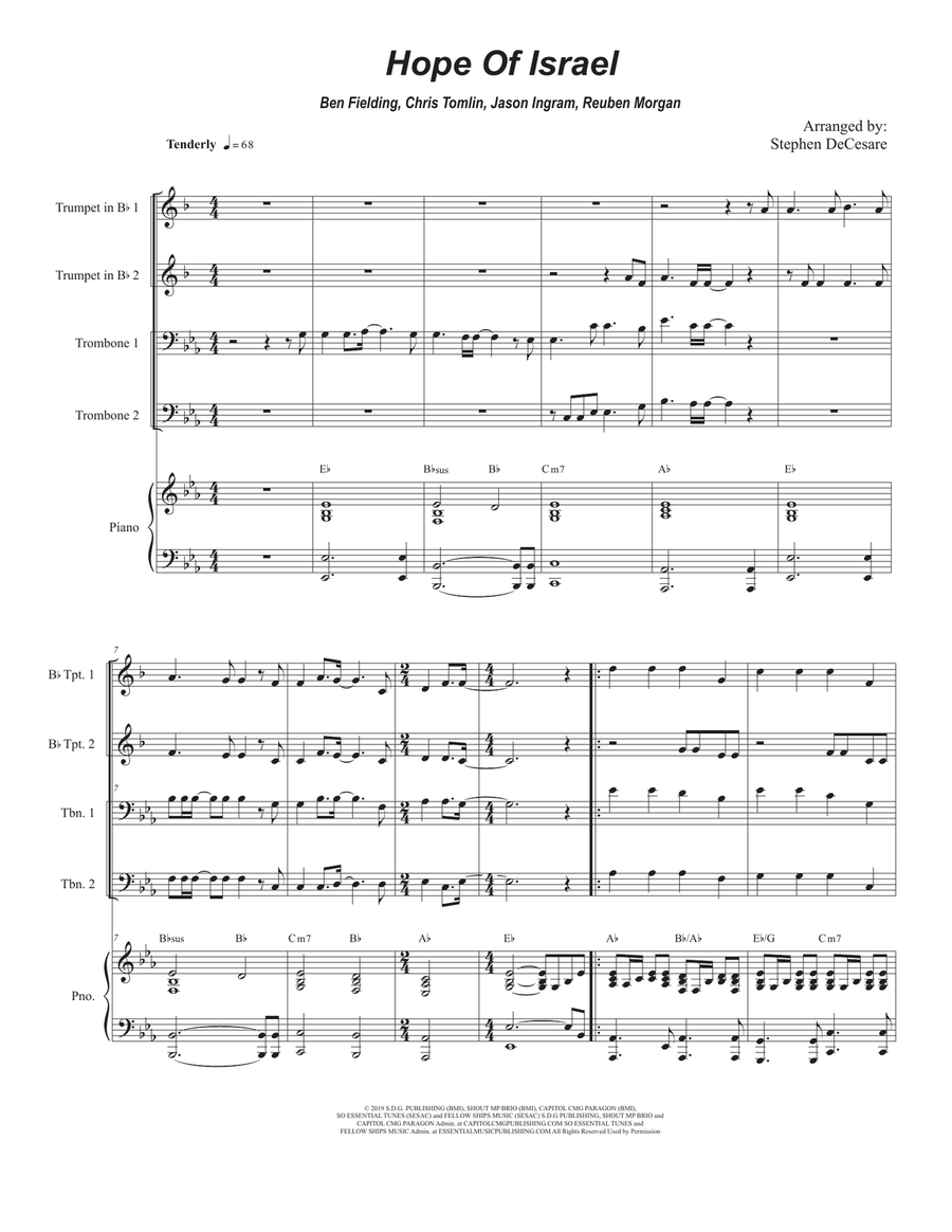 Hope Of Israel Brass Quartet scores gallery preview page 1