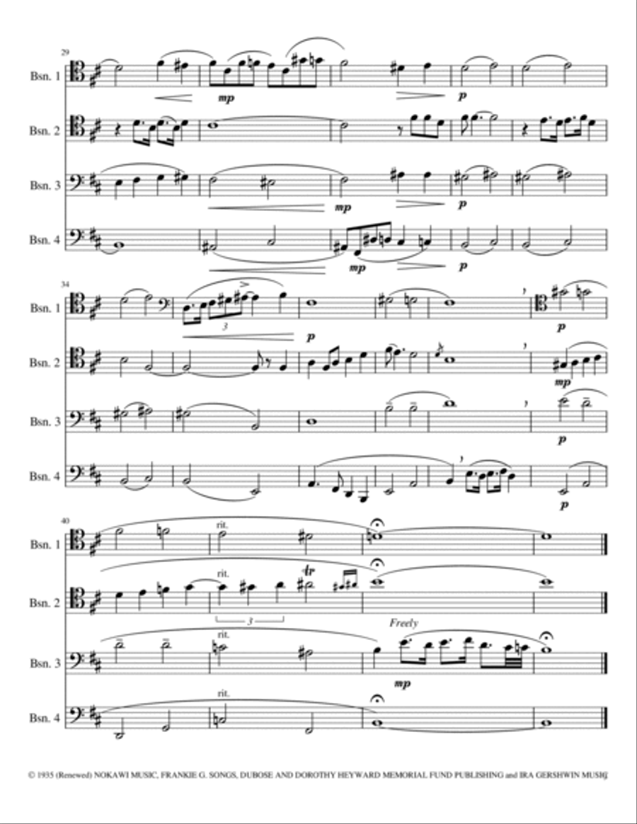 Summertime Summertime Bassoon Quartet scores gallery preview page 3