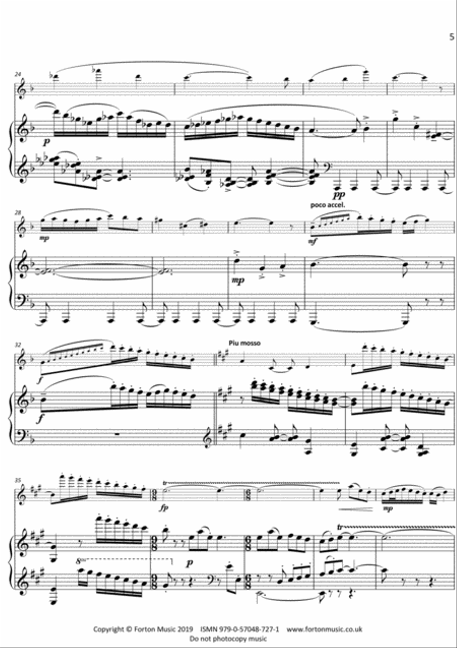 Sonatina for Flute and Piano Flute scores gallery preview page 5