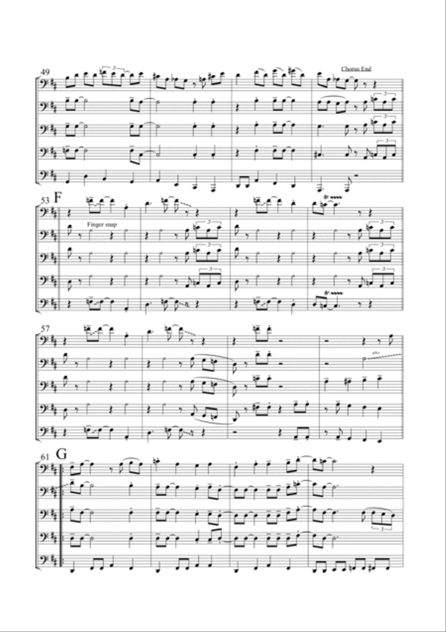 Walking By Myself Brass Quintet scores gallery preview page 5