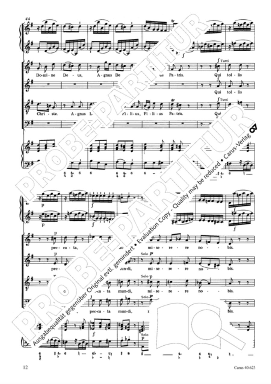 Missa brevis in G major Missa brevis in G major 4-Part scores gallery preview page 13