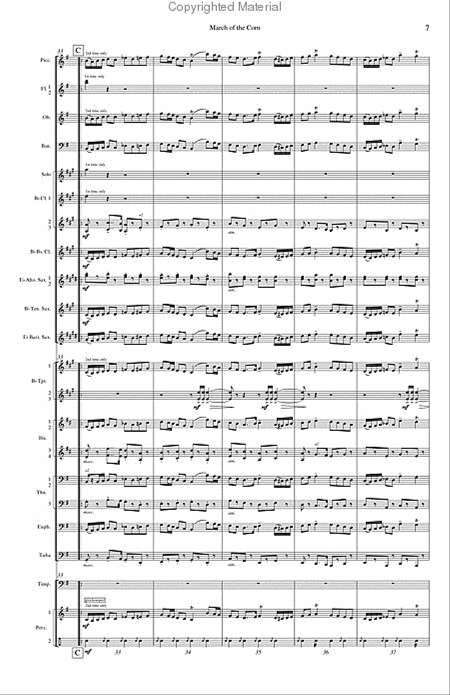 March of the Corn Concert Band scores gallery preview page 9