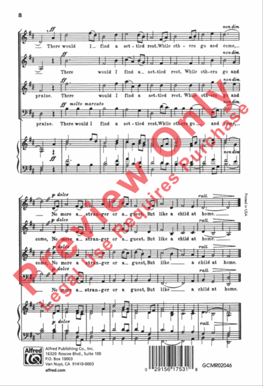 My Shepherd Will Supply My Need 4-Part scores gallery preview page 8