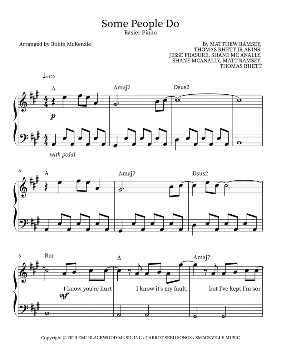 Some People Do Easy Piano scores gallery preview page 1