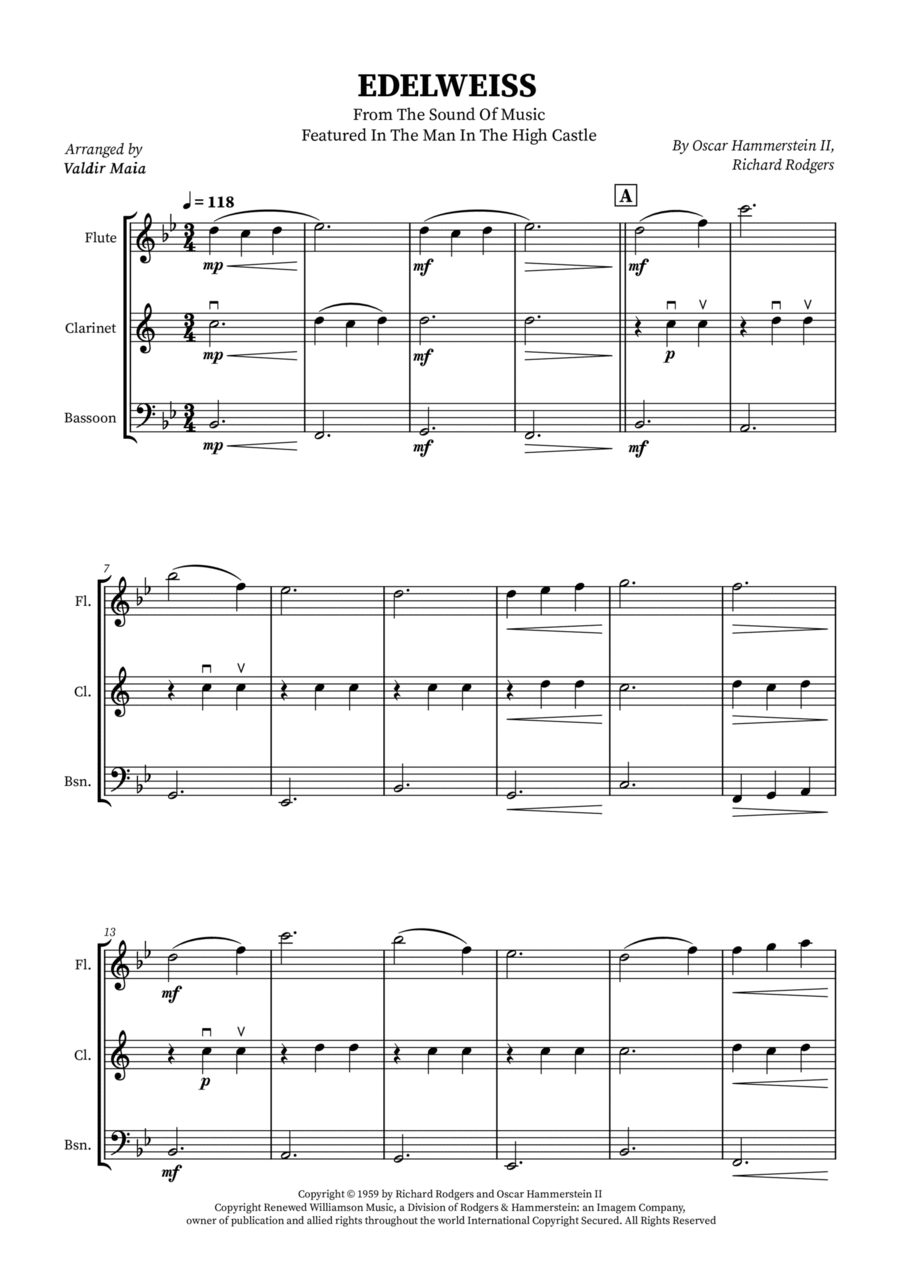 Edelweiss Woodwind Trio scores gallery preview page 1