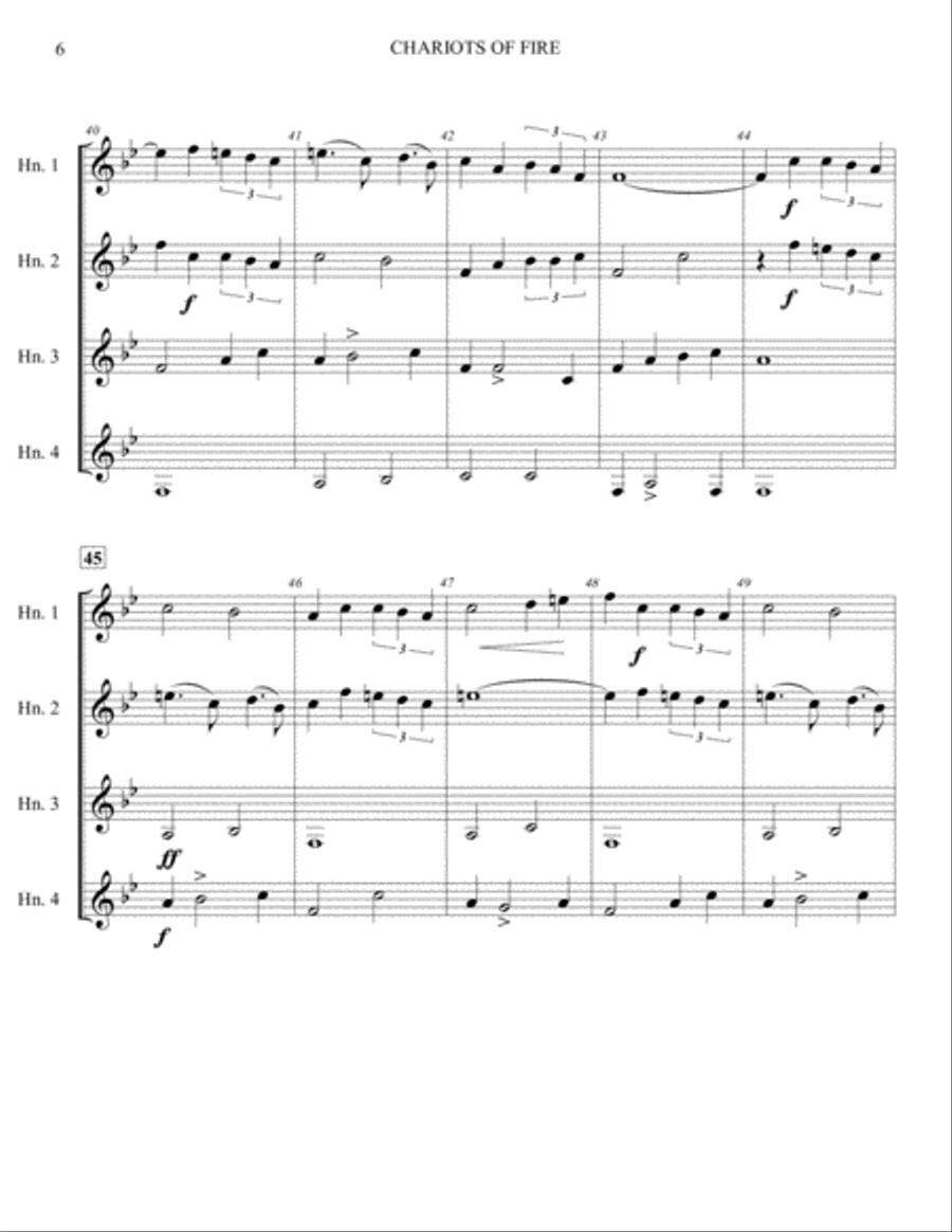 Chariots Of Fire from the Feature Film CHARIOTS OF FIRE Brass Ensemble scores gallery preview page 6