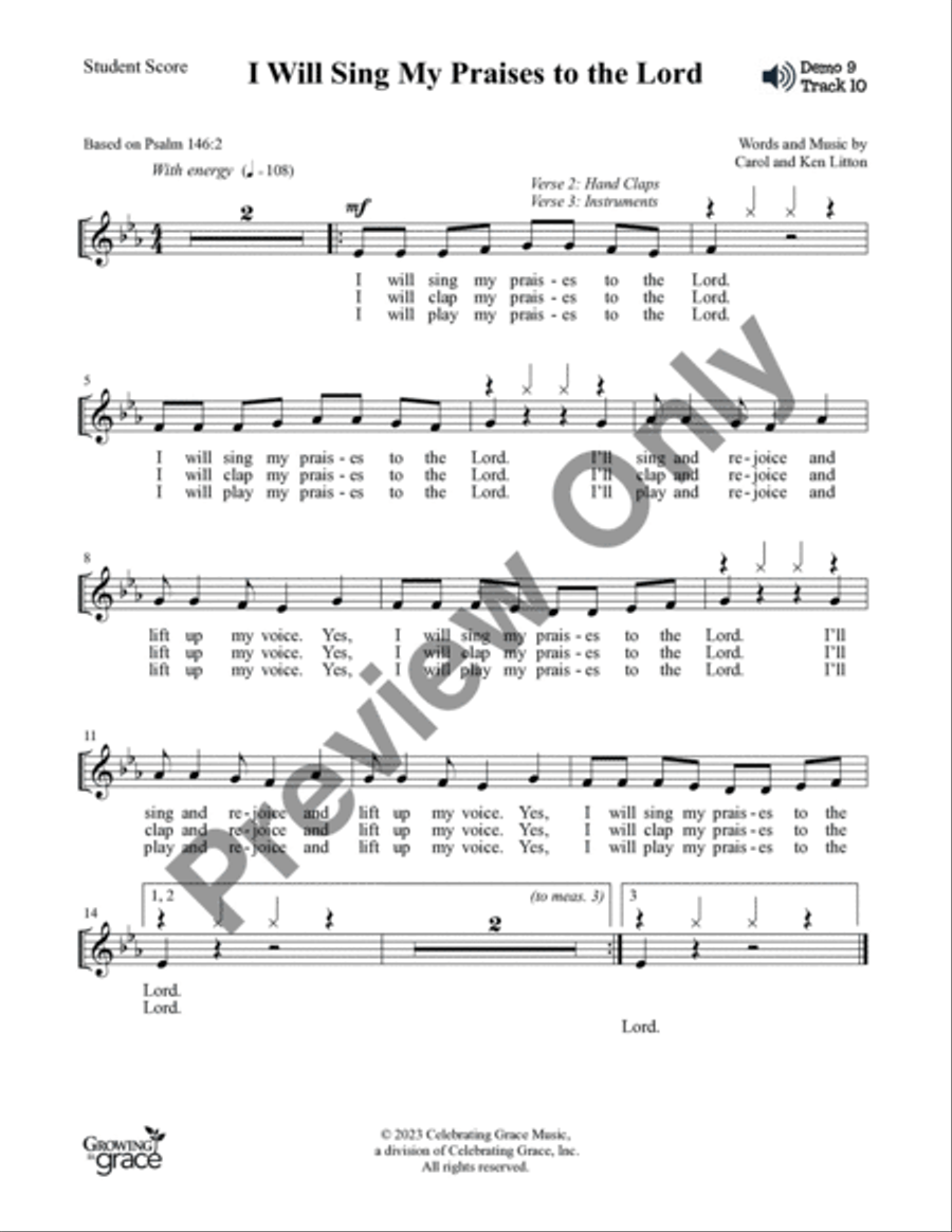 The Beatitudes Preschool Curriculum Spring Unison Choir scores gallery preview page 9