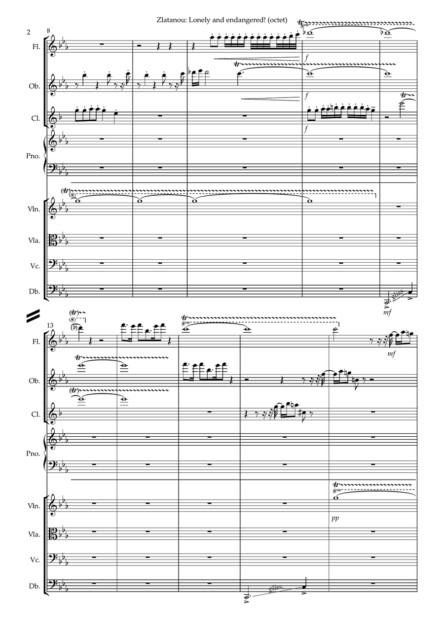 LONELY AND ENDANGERED Octet Chamber Orchestra scores gallery preview page 2