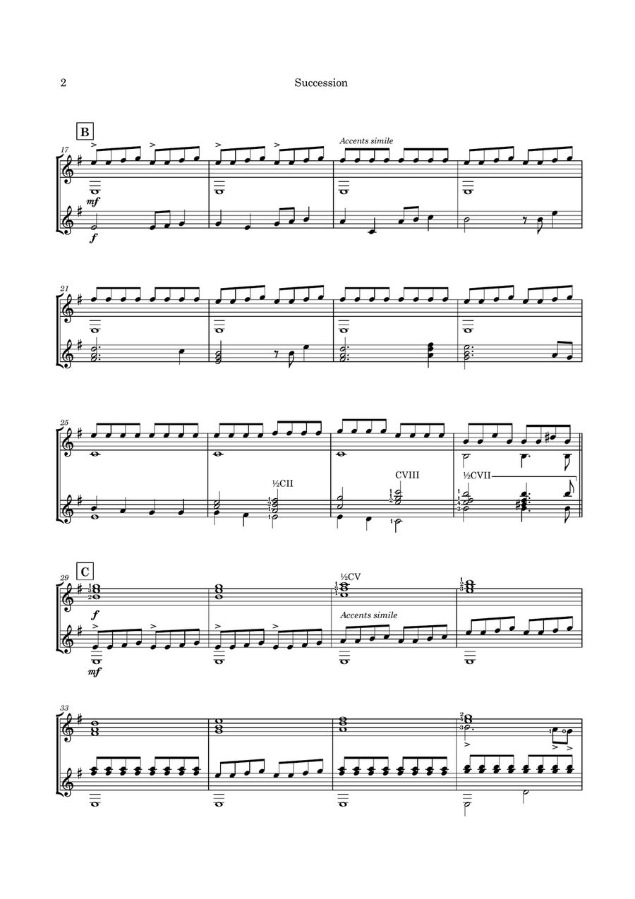 Succession Theme Guitar scores gallery preview page 5