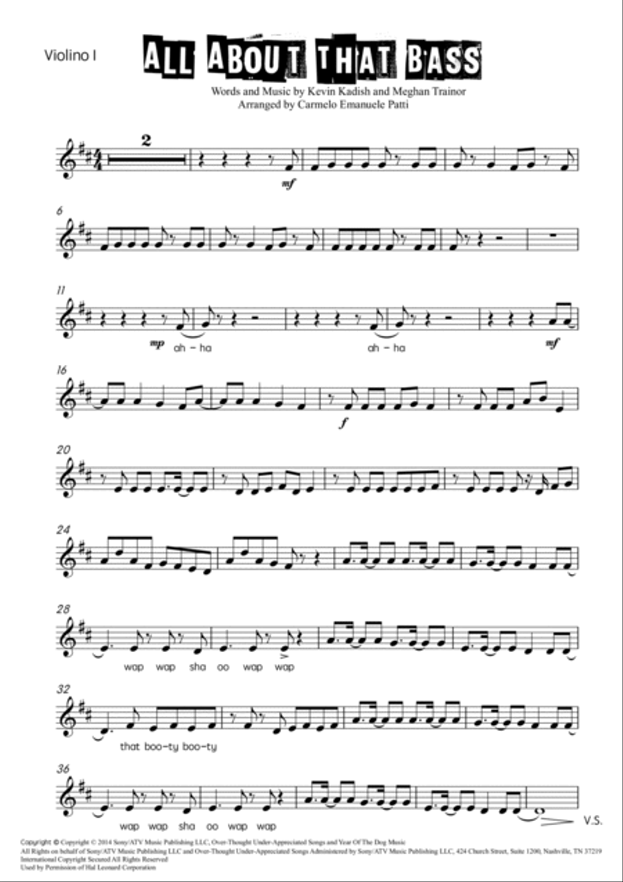 All About That Bass String Quartet scores gallery preview page 6