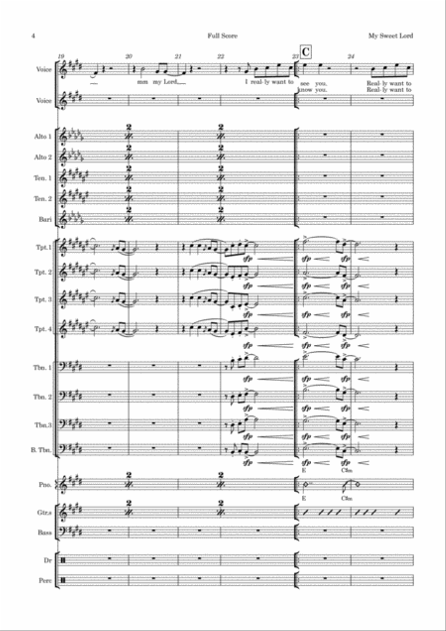 My Sweet Lord My Sweet Lord Jazz Ensemble scores gallery preview page 4