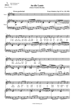 An die Laute, Op. 81 No. 2 (D. 905) (B Major)
