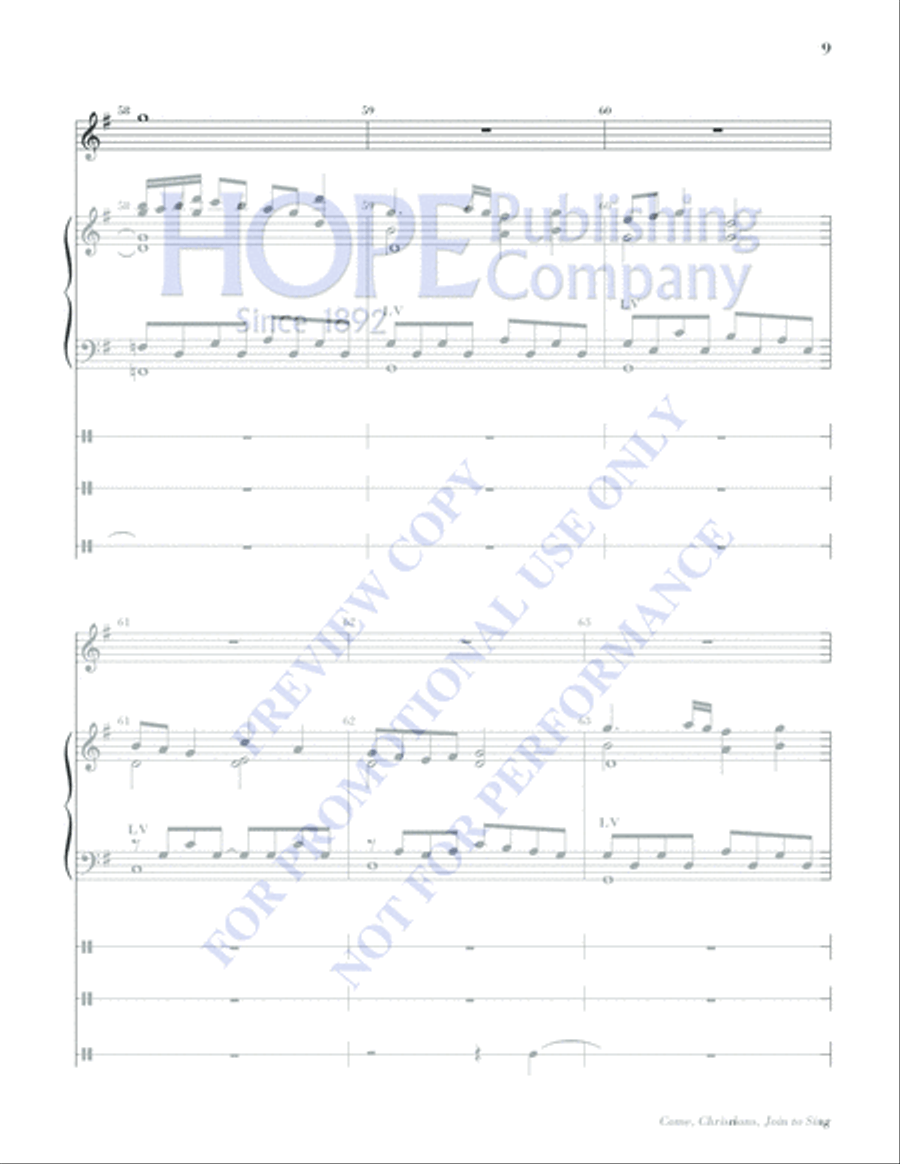 Come, Christians, Join to Sing Piano scores gallery preview page 9