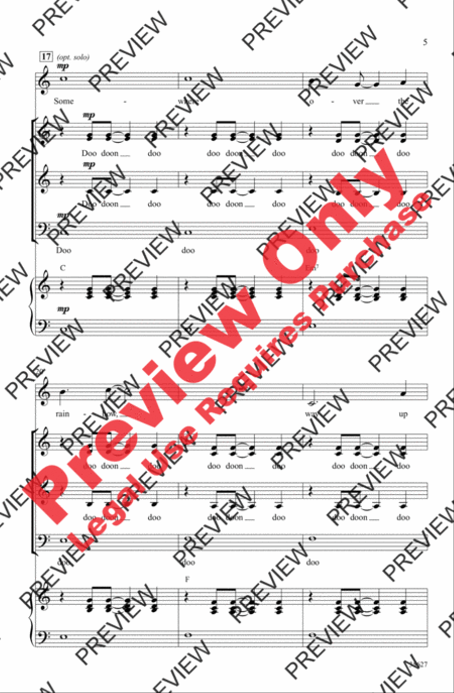 Over the Rainbow Over the Rainbow 3-Part scores gallery preview page 5