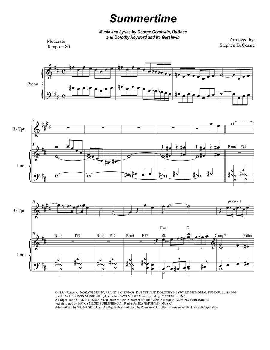 Summertime Brass Duet scores gallery preview page 1