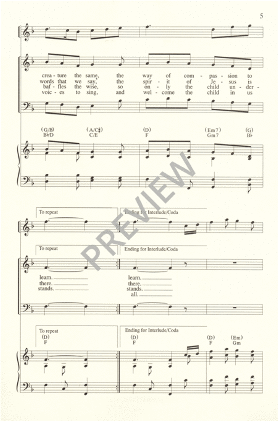 The Tiny Child to Bethlehem Came 4-Part scores gallery preview page 6