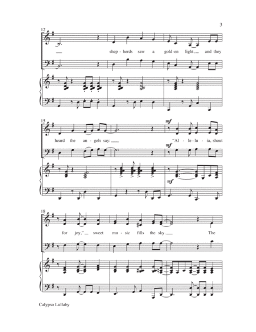 Calypso Lullaby 3-Part scores gallery preview page 3